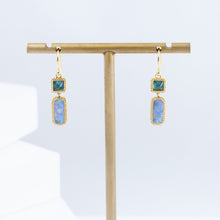 Load image into Gallery viewer, One-of-a-kind tourmaline and boulder opal earrings
