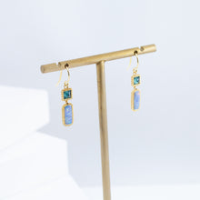 Load image into Gallery viewer, One-of-a-kind tourmaline and boulder opal earrings
