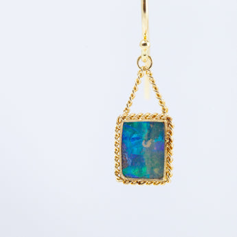 One-of-a-kind Boulder opal earrings