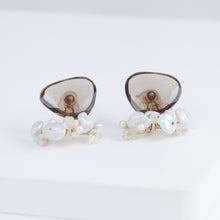 Load image into Gallery viewer, Fairy smoky quartz and mixed white stones earrings
