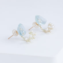Load image into Gallery viewer, Fairy pear aquamarine and pearl earrings
