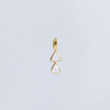 Load image into Gallery viewer, Tiny double rainbow moonstone necklace (with diamond bail)
