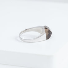 Load image into Gallery viewer, Mini rock crystal smoky quartz ring - silver

