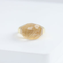 Load image into Gallery viewer, Mini rock faceted round rutilated quartz ring
