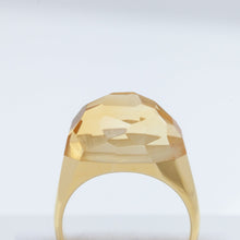 Load image into Gallery viewer, Mini rock faceted round citrine quartz ring
