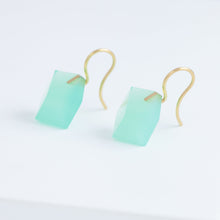 Load image into Gallery viewer, Cube chrysoprase drop earring - limited edition
