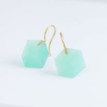 Load image into Gallery viewer, Cube chrysoprase drop earring - limited edition
