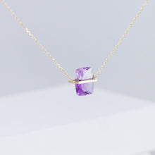 Load image into Gallery viewer, Band one-of-a-kind bi-color amethyst necklace
