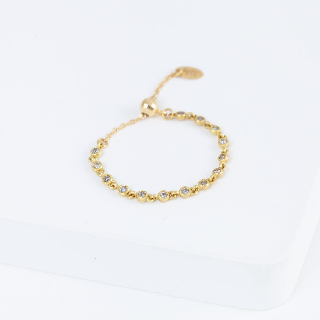 Dew chain diamonds ring