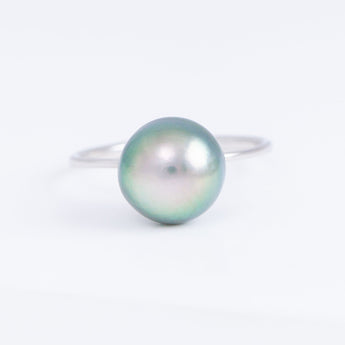 OOAK peacock southsea pearl platinum ring