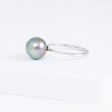 Load image into Gallery viewer, OOAK peacock southsea pearl platinum ring
