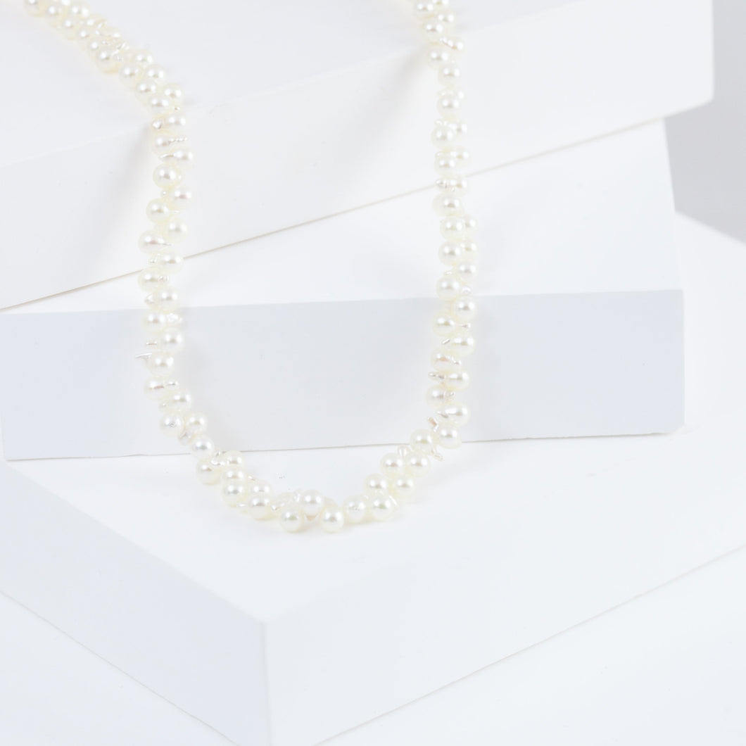 One-of-a-kind gradation baby akoya pearl necklace