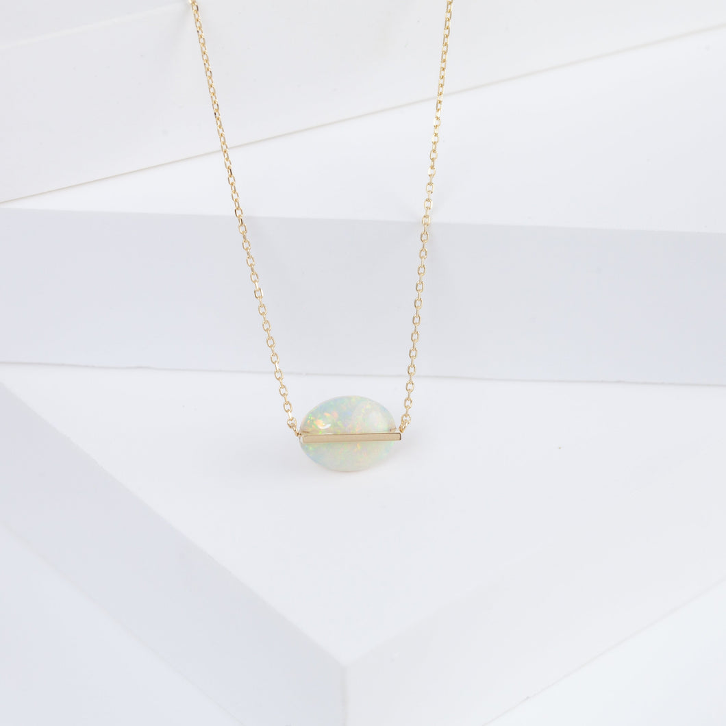 Band one-of-a-kind Australian opal necklace