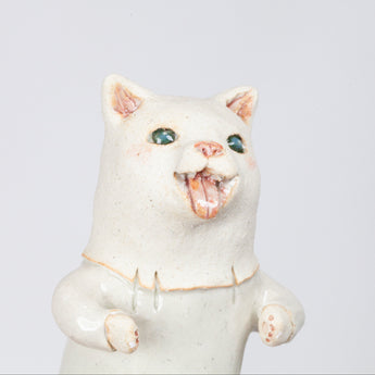 Yukurite - Ceramic wall decoration white cat