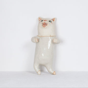 Yukurite - Ceramic wall decoration white cat