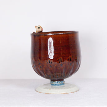 Yukurite - Ceramic wine cup with flying squirrel