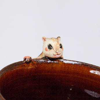 Yukurite - Ceramic wine cup with flying squirrel