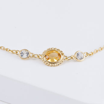 Gemstone yellow and white sapphire bracelet