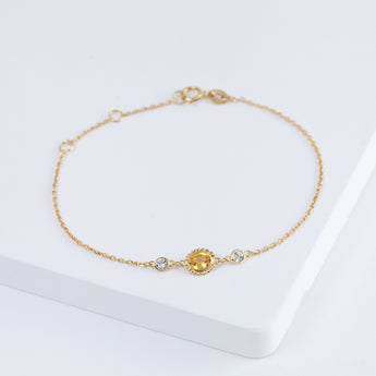 Gemstone yellow and white sapphire bracelet
