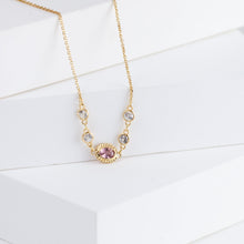 Load image into Gallery viewer, Gemstone pink and white sapphire necklace

