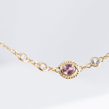 Load image into Gallery viewer, Gemstone pink and white sapphire necklace
