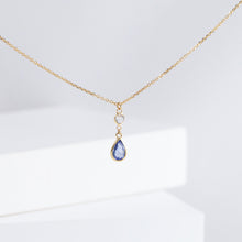 Load image into Gallery viewer, Gemstone blue sapphire drop necklace
