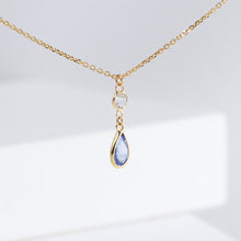 Load image into Gallery viewer, Gemstone blue sapphire drop necklace
