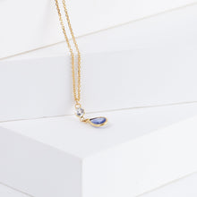 Load image into Gallery viewer, Gemstone blue sapphire drop necklace
