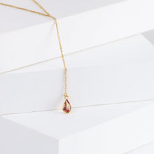 Load image into Gallery viewer, Gemstone orange sapphire center chain necklace
