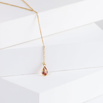 Gemstone orange sapphire center chain necklace