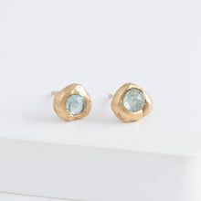 Load image into Gallery viewer, Petite Yui green tourmaline studs
