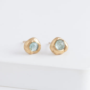 Petite Yui green tourmaline studs