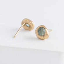 Load image into Gallery viewer, Petite Yui green tourmaline studs
