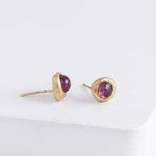 Load image into Gallery viewer, Petite Yui pink tourmaline studs
