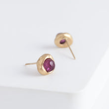 Load image into Gallery viewer, Petite Yui pink tourmaline studs
