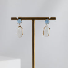 Load image into Gallery viewer, Victoria one-of-a-kind aquamarine and moonstone earrings
