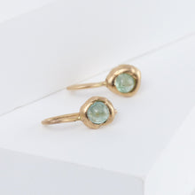 Load image into Gallery viewer, Petite Yui green tourmaline drop earrings
