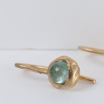 Petite Yui green tourmaline drop earrings