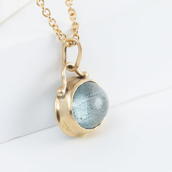 Roma moss aquamarine necklace with diamonds B
