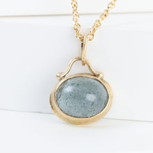 Load image into Gallery viewer, Roma moss aquamarine necklace with diamonds B
