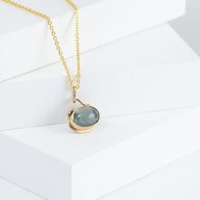 Load image into Gallery viewer, Roma moss aquamarine necklace with diamonds
