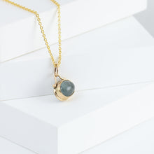Load image into Gallery viewer, Roma moss aquamarine necklace with diamonds
