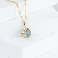 Load image into Gallery viewer, Roma moss aquamarine necklace with diamonds B
