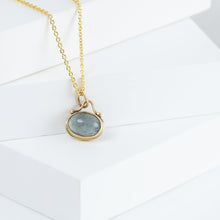 Load image into Gallery viewer, Roma moss aquamarine necklace with diamonds
