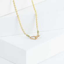 Load image into Gallery viewer, Roma moss aquamarine necklace with diamonds
