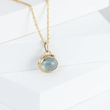 Load image into Gallery viewer, Roma moss aquamarine necklace with diamonds B

