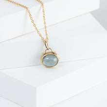 Load image into Gallery viewer, Roma moss aquamarine necklace with diamonds B
