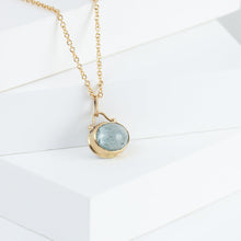 Load image into Gallery viewer, Roma moss aquamarine necklace with diamonds B
