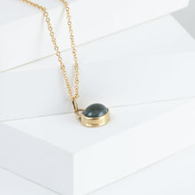Load image into Gallery viewer, Roma moss aquamarine necklace with diamonds B
