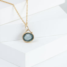 Load image into Gallery viewer, Roma moss aquamarine necklace with diamonds B
